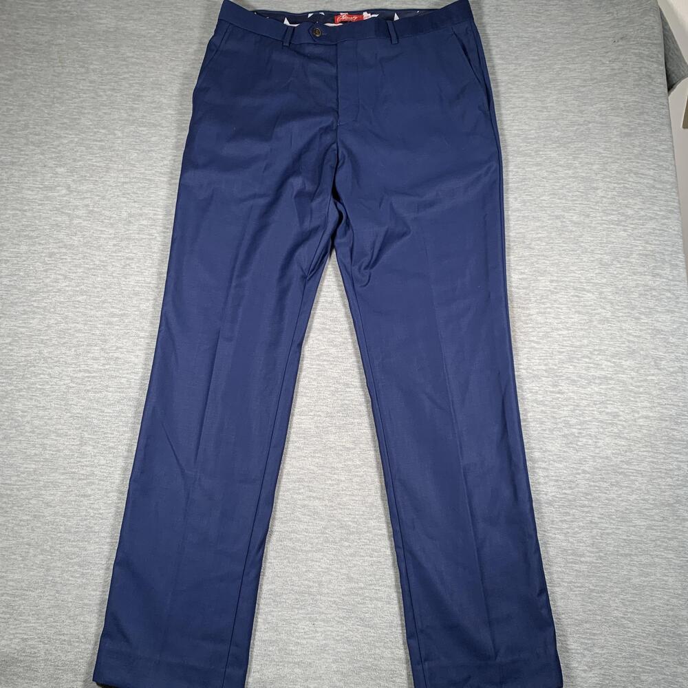 Shinesty Pants Mens 36x32 Navy Blue Dress Slacks Flag Lining Patriotic